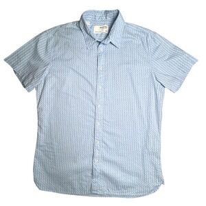 SELECTED HOMME Mens Slim Fit‎ Short Sleeve Blue Patterned Shirt XL/17.5